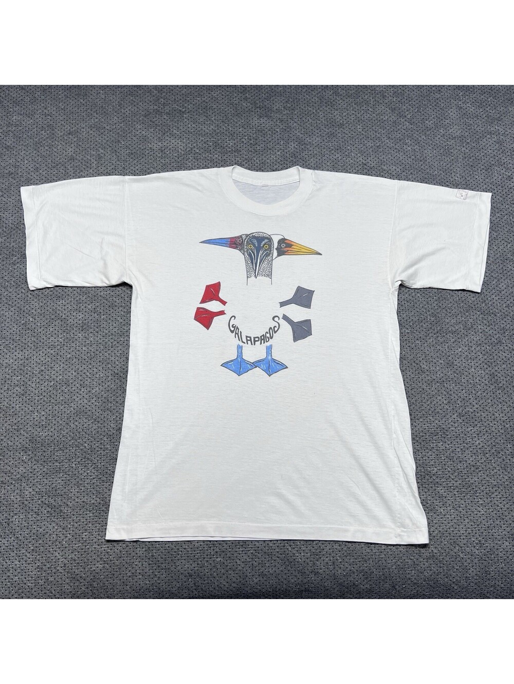 Vintage 1990S Peacock Galapagos Art Promo Shirt Large Men’s White Rare Nature